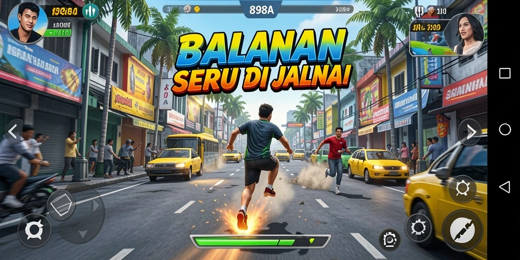 Screenshot utama 898A menampilkan aksi balapan yang mendebarkan.