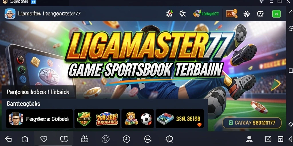 Tampilan gameplay antarmuka LIGAMASTER77 yang menarik dan interaktif.