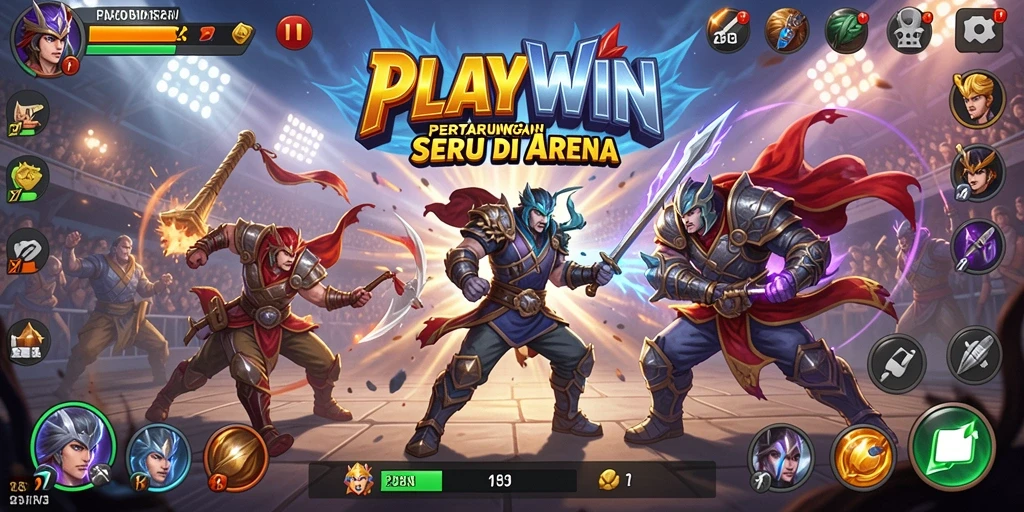 Tampilan seru pertarungan di arena PLAYWIN yang mendebarkan.
