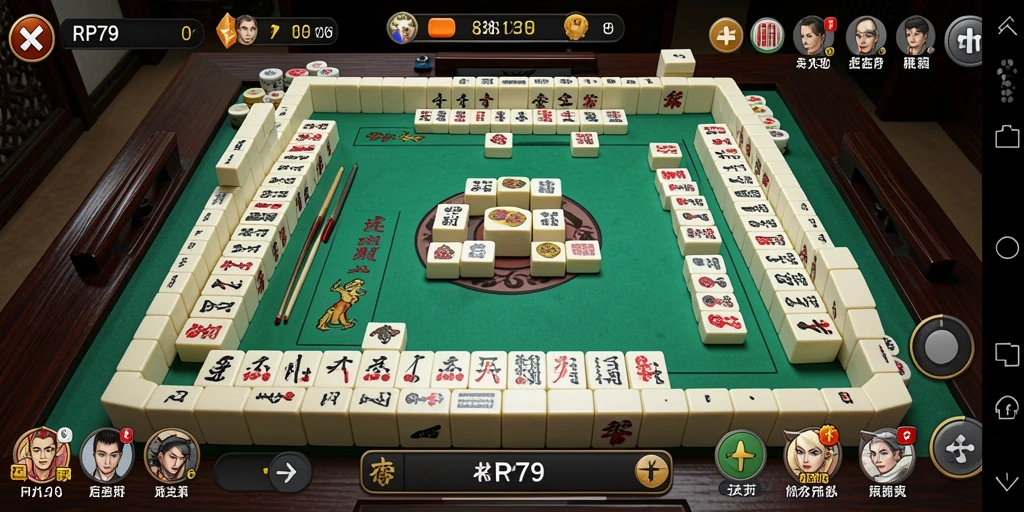 Tampilan gameplay menegangkan dalam permainan Mahjong RP79.