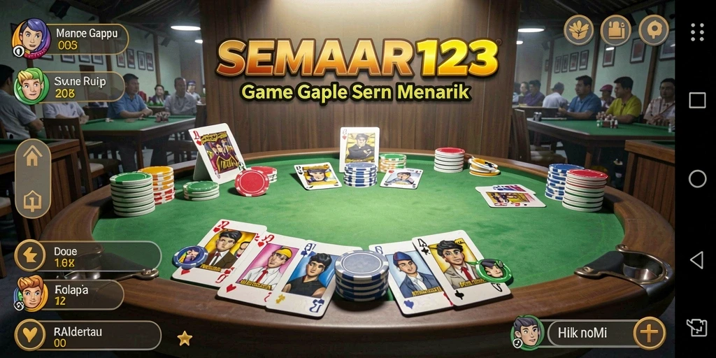 Tampilan gameplay seru di SEMAR123, nikmati permainan Gaple.